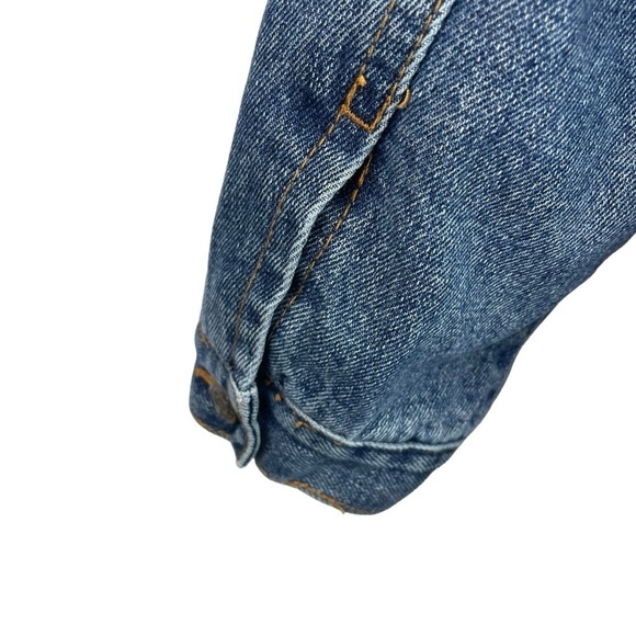 Ely Outerwear | Blue Denim Sherpa Lined Button 3/4 Sleeve Coat - Picture 7 of 8